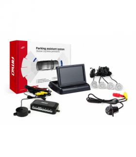 Zestaw czujników parkowania TFT02 4,3" z kamerą HD-305-LED 4 sensory srebrne AMiO 02715