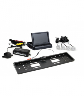 Zestaw czujników parkowania TFT02 4,3" z kamerą HD-402-LED 4 sensory srebrne AMiO 02720