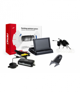 Zestaw czujników parkowania TFT02 4,3" z kamerą HD-502-IR 4 sensory białe AMiO 02686