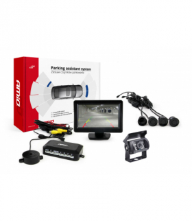 Zestaw czujników parkowania TFT01 4,3" z kamerą HD-501-IR 4 sensory czarne AMiO 02670
