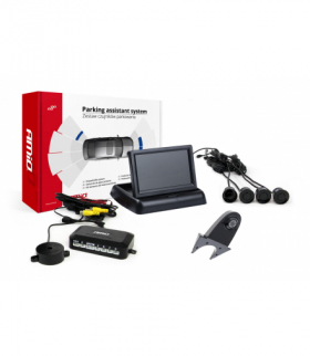 Zestaw czujników parkowania TFT02 4,3" z kamerą HD-502-IR 4 sensory czarne AMiO 02695