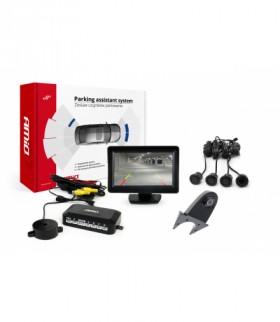 Zestaw czujników parkowania TFT01 4,3" z kamerą HD-502-IR 4 sensory czarne "GOLD" AMiO 02673