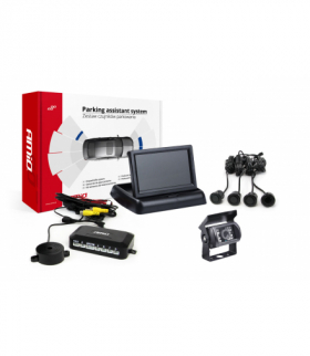 Zestaw czujników parkowania TFT02 4,3" z kamerą HD-501-IR 4 sensory czarne "GOLD" AMiO 02703