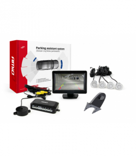 Zestaw czujników parkowania TFT01 4,3" z kamerą HD-502-IR 4 sensory srebrne AMiO 02677