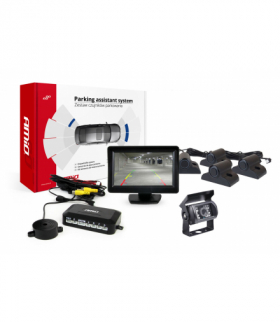 Zestaw czujników parkowania TFT01 4,3" z kamerą HD-501-IR 4 sensory czarne Truck AMiO 02730