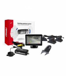 Zestaw czujników parkowania TFT01 4,3" z kamerą HD-502-IR 4 sensory czarne Truck AMiO 02731