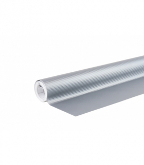 Folia karbonowa carbon 3D srebrna 30cm x 150cm AMiO 02600