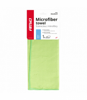 Ściereczka z mikrofibry mikrofibra waflowa do szyb okien 30x40cm 280g AMiO 02606