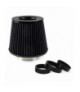 Filtr powietrza stożkowy uniwersalny czarny + 3 adaptery AMiO 02546