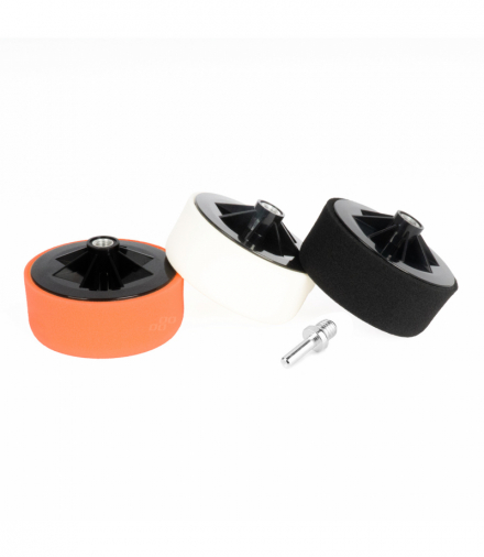 Zestaw gąbek do polerowania gąbki polerskie 3x125mm + adapter M14 AMiO 02648
