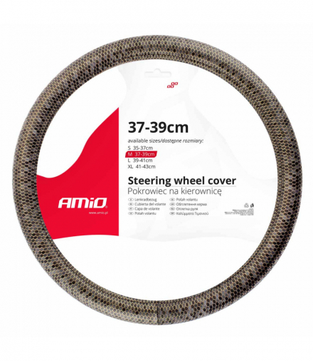 Pokrowiec nakładka na kierownicę samochodową M 37-39cm SWC-37-M AMiO 02810
