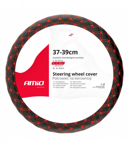 Pokrowiec nakładka na kierownicę samochodową M 37-39cm SWC-40-M AMiO 02813