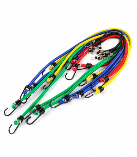 Linki elastyczne gumy do mocowania bagażu zestaw komplet 12 szt. AMiO 02836