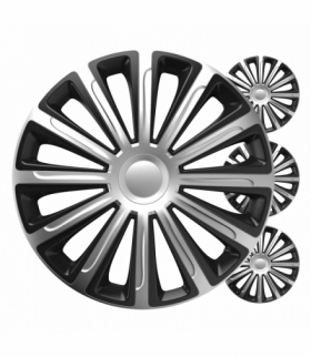 Kołpaki samochodowe 4szt. komplet Trend czarno srebrne 16" cali COLOR BOX Versaco 6858
