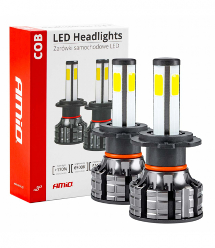 Żarówki samochodowe LED seria COB H7 6500K AMiO 02844