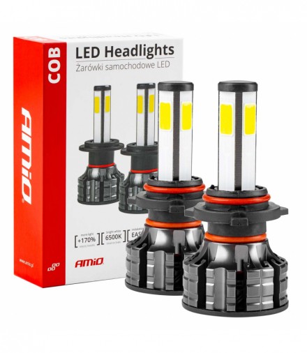 Żarówki samochodowe LED seria COB HB3 6500K AMiO 02846