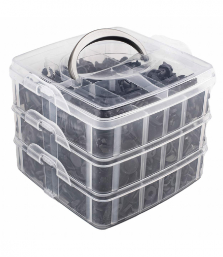 Spinki kołki klipsy samochodowe zestaw 620 szt. AMiO 02831