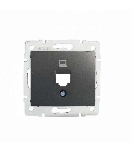 DOMO 01-1399-041 grafit Adapter gniazdo komputerowe pojedyncze, (RJ45Ca Jack), bez gniazda Kanlux 25923