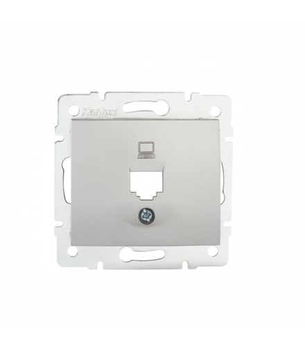 DOMO 01-1399-043 srebrny Adapter gniazdo komputerowe pojedyncze, (RJ45Ca Jack), bez gniazda Kanlux 25922