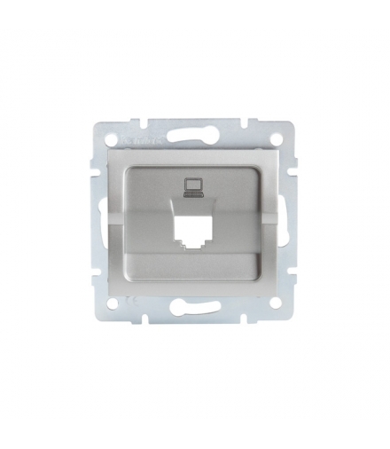 LOGI 02-1399-043 srebrny Adapter gniazdo komputerowe pojedyncze, (RJ45 Jack), bez gniazda Kanlux 25928