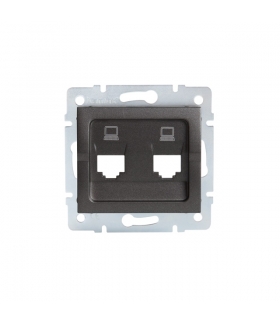 LOGI 02-1419-041 grafit Adapter gniazdo komputerowe podwójne niezależne, (2x RJ45 Jack), bez gniazda Kanlux 25939
