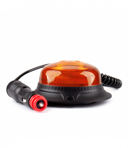 Lampa ostrzegawcza błyskowa mini kogut 18 LED magnes niska R65 R10 12V 24V W21m AMiO 02925