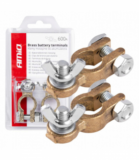 Klemy zaciski akumulatora mosiężne MOTYL 600A 2 szt. blister AMiO 02956