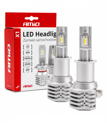 Żarówki samochodowe LED seria X1 H3 6500K Canbus AMiO 02964