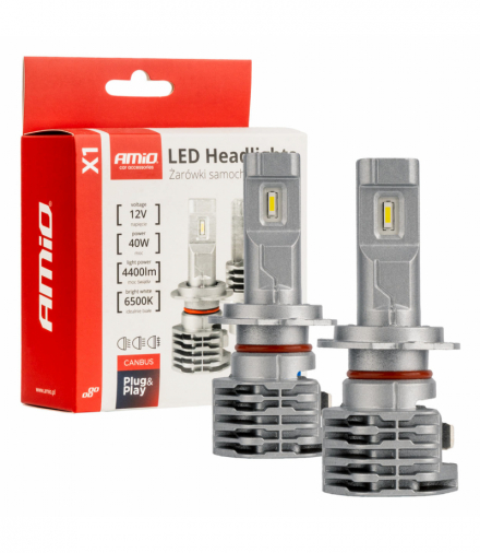 Żarówki samochodowe LED seria X1 H7 6500K Canbus AMiO 02966