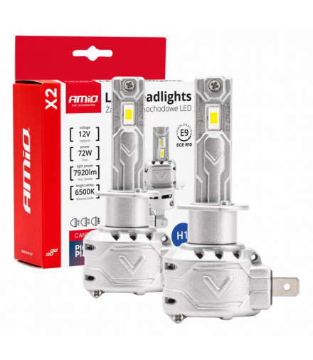 Żarówki samochodowe LED seria X2 H1 6500K Canbus AMiO 02970