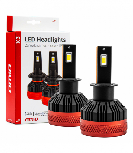 Żarówki samochodowe LED seria X3 H3 6500K Canbus AMiO 02978