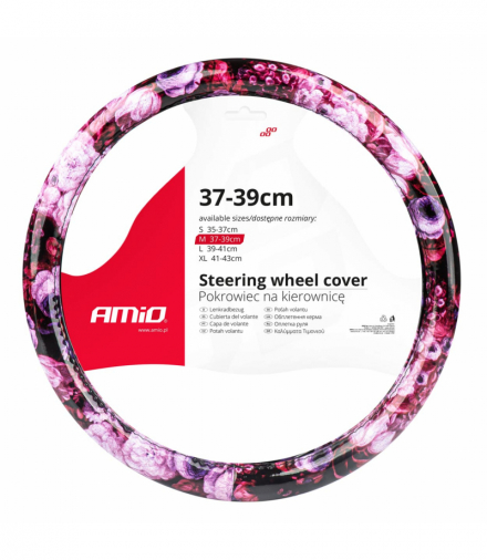 Pokrowiec nakładka na kierownicę samochodową M 37-39cm SWC-47-M AMiO 02988