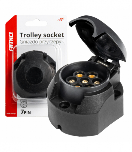 Gniazdo haka przyczepy plastikowe 7 PIN AMiO 03214