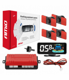 Czujniki parkowania cofania czarnw wewnętrzne LED 3D AMiO 03190