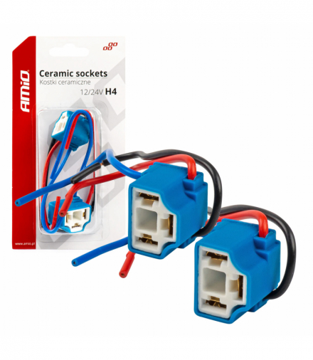 Kostki ceramiczne kątowe H4 gniazdo wtyczka AMiO 03053
