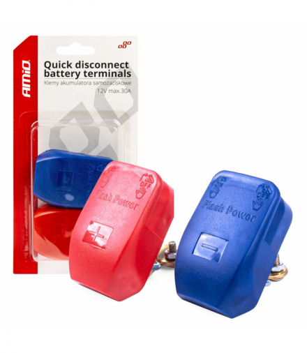 Zaciski klemy akumulatora samozaciskowe odłącznik prądu hebel AMiO 03020