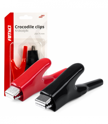 Krokodylki zaciski klemy akumulatora 25A AMiO 03046