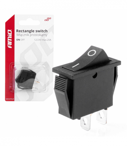 Włącznik przełącznik prostokątny ON OFF 12V AMiO 03081