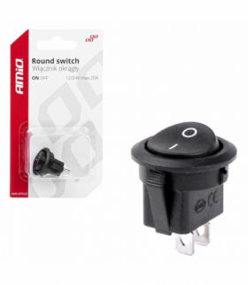 Włącznik przełącznik ON OFF czarny okrągły AMiO 03083