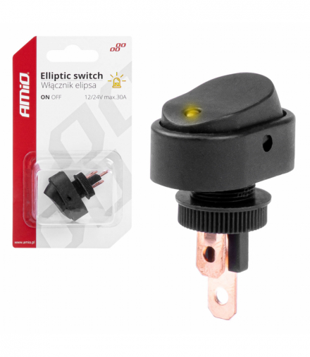Włącznik przełącznik elipsa z podświetleniem 12V 24V AMiO 03088