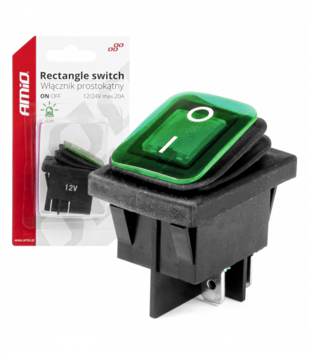Włącznik przełącznik prostokątny podświetlany AMiO 03090