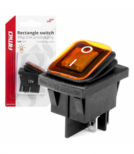 Włącznik przełącznik prostokątny podświetlany AMiO 03091