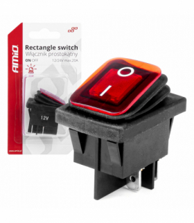 Włącznik przełącznik prostokątny podświetlany AMiO 03092