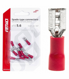 Konektory izolowane żeńskie płaskie 5.6mm 0.5-1.5mm2 10A 10 szt. AMiO 03061