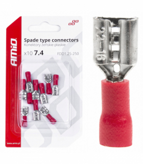Konektory izolowane żeńskie płaskie 7.4mm 0.5-1.5mm2 10A 10 szt. AMiO 03062