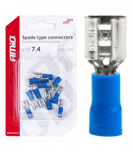 Konektory izolowane żeńskie płaskie 7.4mm 1.5-2.5mm2 15A 10 szt. AMiO 03067