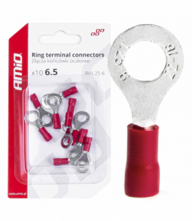 Konektory końcówki złączki oczkowe 6.5mm 10szt AMiO 03078