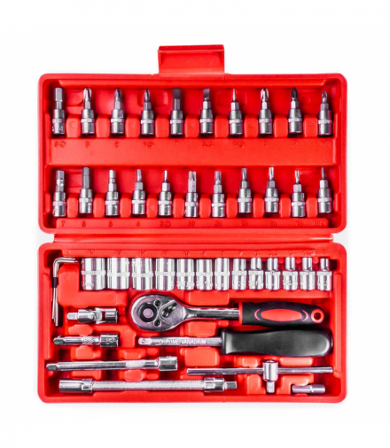 Zestaw narzędzi kluczy nasadowych klucze nasadowe AMiO 03136