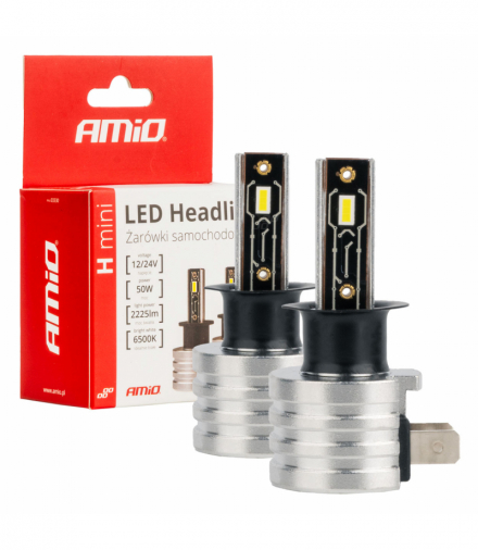 Żarówki samochodowe LED seria H-mini H3 6500K Canbus AMiO 03330