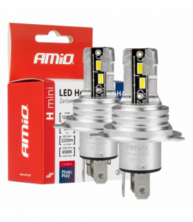 Żarówki samochodowe LED seria H-mini H4/H19 6500K Canbus AMiO 03331